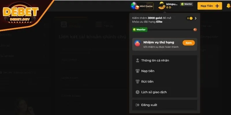 Quyền riêng tư DEBET về tài khoản cá cược
